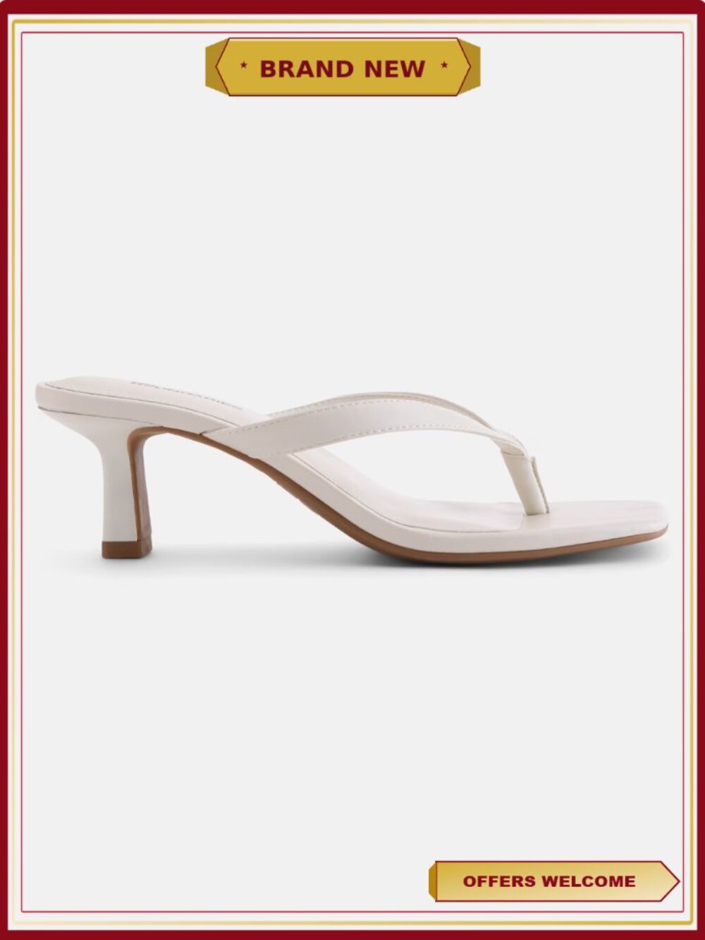 Kitten Heel Thong Sandals Women Dressy Comfortable Memory Foam